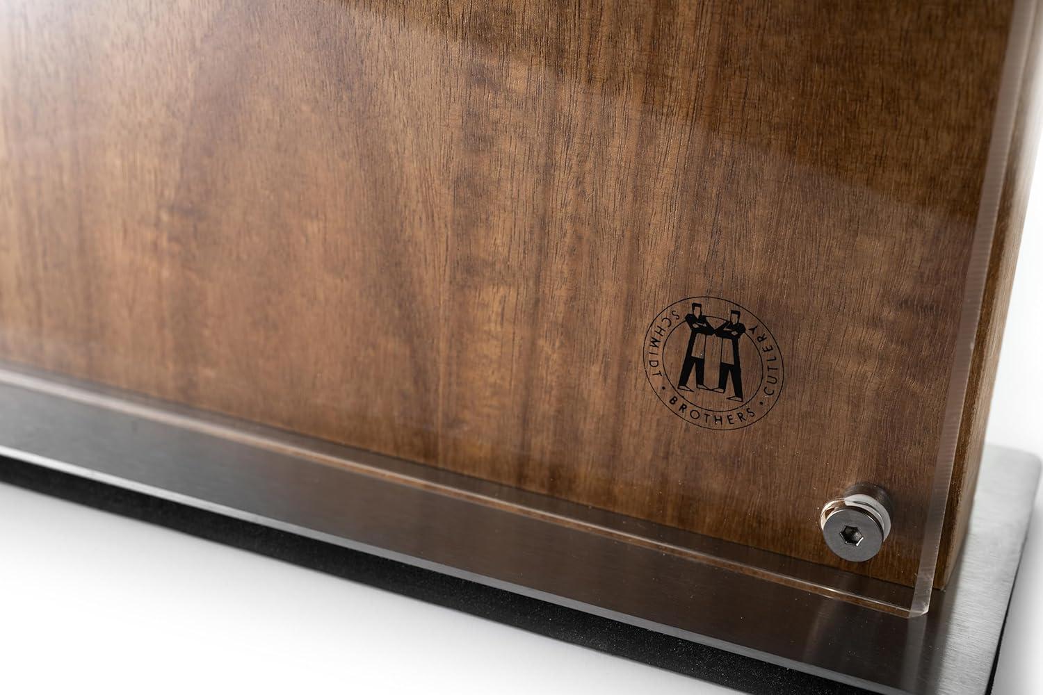 image:imageSchmidt Brothers Acacia Downtown Magnetic Knife Block Acacia Hardwood and Acrylic Shield Universal Cutlery Storage For 1618 Knives