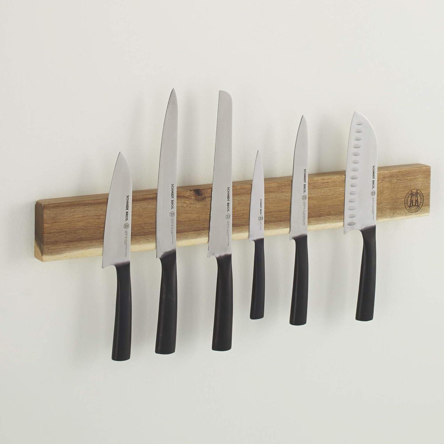 image:imageSchmidt Brothers Black 18 Magnetic Knife Wall Bar Universal Cutlery Storage Fits 8 10 KnivesAcacia