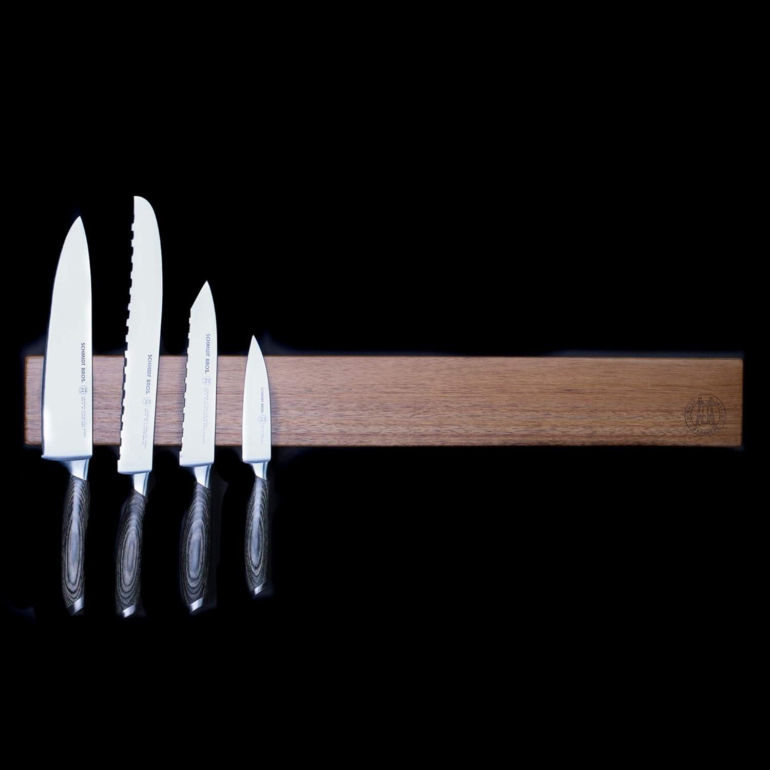 image:imageSchmidt Brothers Black 18 Magnetic Knife Wall Bar Universal Cutlery Storage Fits 8 10 KnivesAcacia