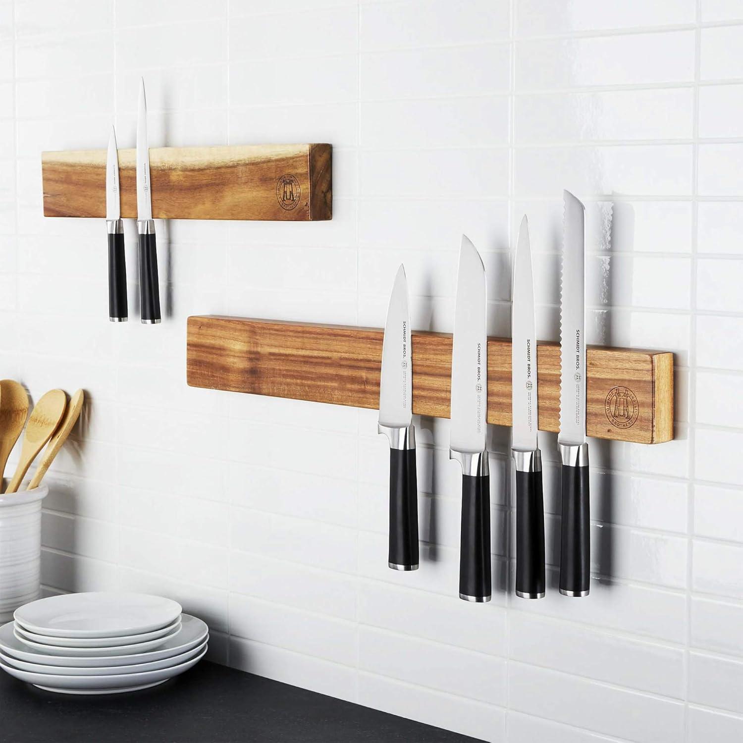 image:imageSchmidt Brothers Black 18 Magnetic Knife Wall Bar Universal Cutlery Storage Fits 8 10 KnivesAcacia