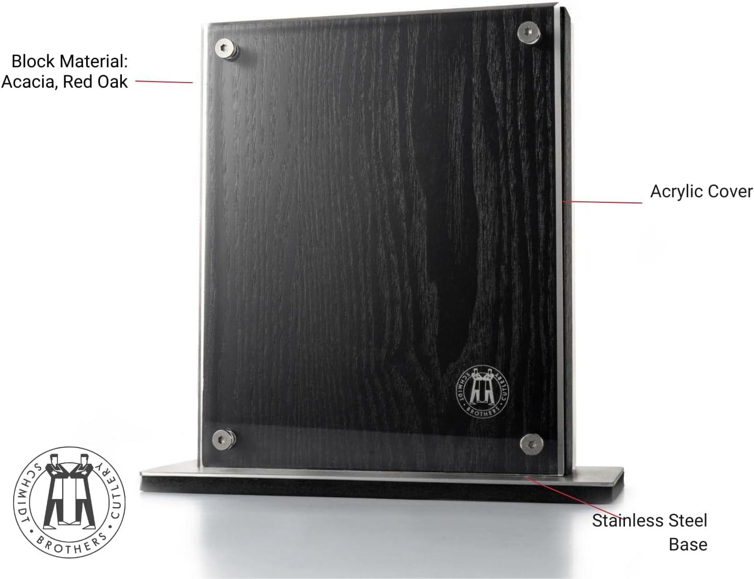 image:imageSchmidt Brothers Black Downtown Magnetic Knife Block Ebony Stained Red Oak and Acrylic Shield Universal Cutlery Storage For 1618 KnivesBlack Midtown