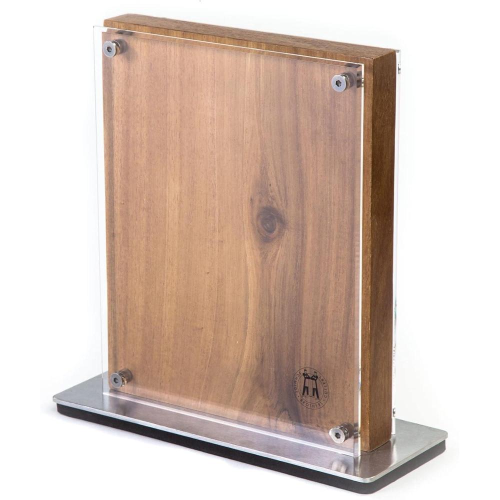 image:imageSchmidt Brothers Acacia Midtown Magnetic Knife Block Acacia Hardwood and Acrylic Shield Universal Cutlery Storage For 810 Knives