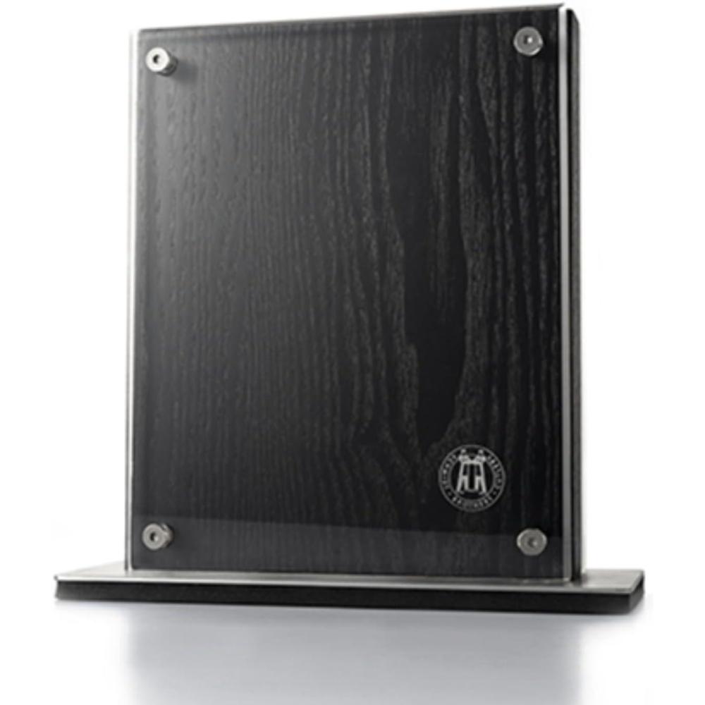 image:imageSchmidt Brothers Black Downtown Magnetic Knife Block Ebony Stained Red Oak and Acrylic Shield Universal Cutlery Storage For 1618 KnivesBlack Midtown