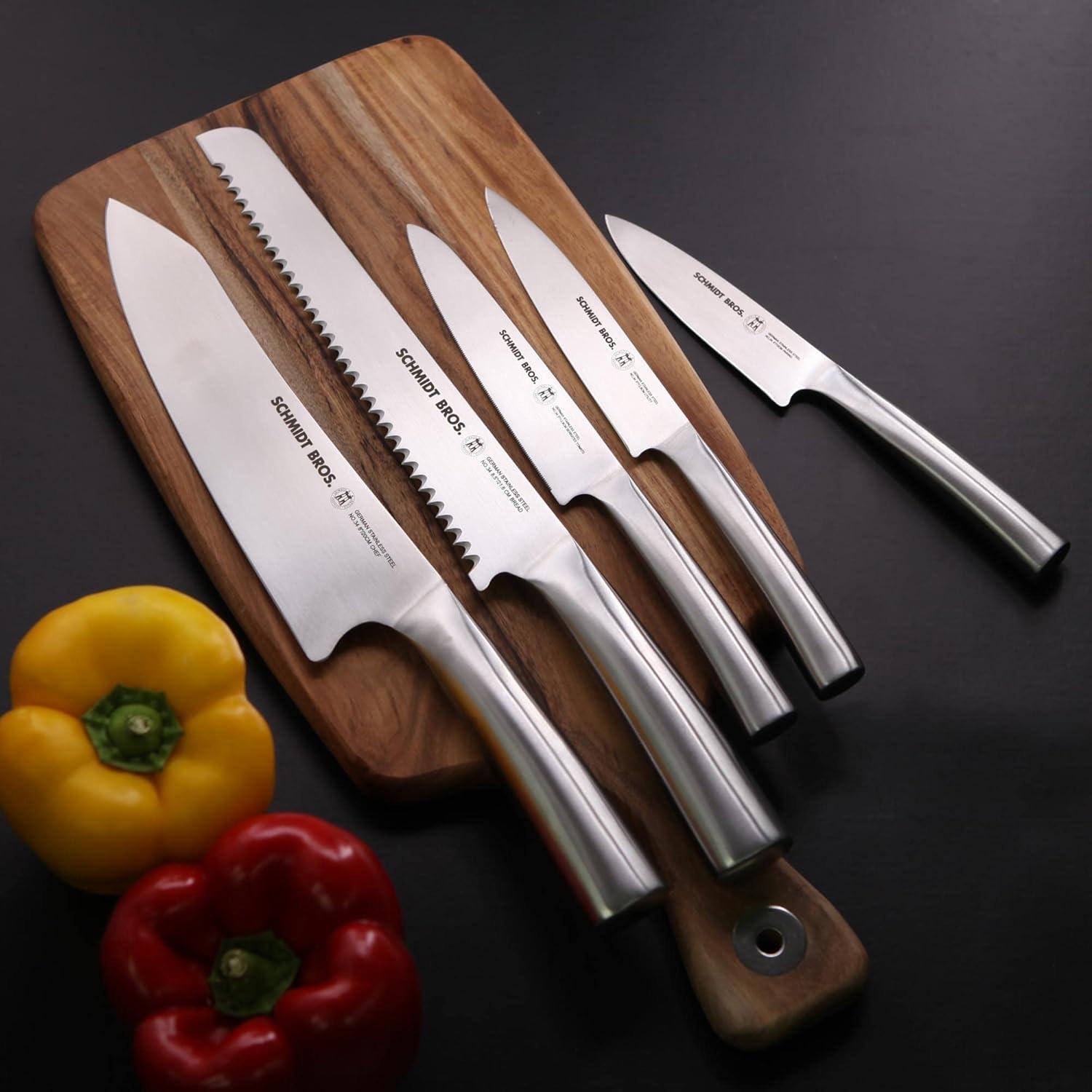 image:imageSchmidt Brothers 6Piece Knife Set HighCarbon Stainless Steel Cutlery with Knife Block