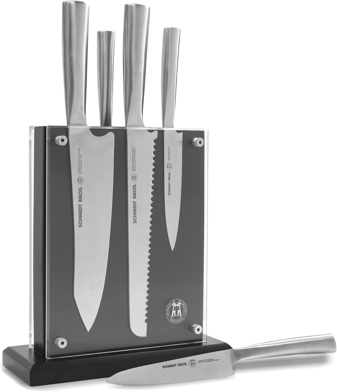 image:imageSchmidt Brothers 6Piece Knife Set HighCarbon Stainless Steel Cutlery with Knife Block