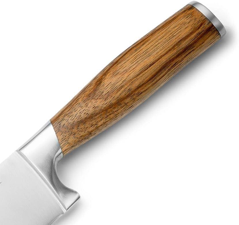 image:imageSchmidt Brothers BBQ Bonded Teak 4 Piece Grilling Accessory Set FullForged Stainless Steel Grilling Utensils Including Spatula Fork Basting Brush and Tongs with All Wood HandlesZebra Wood