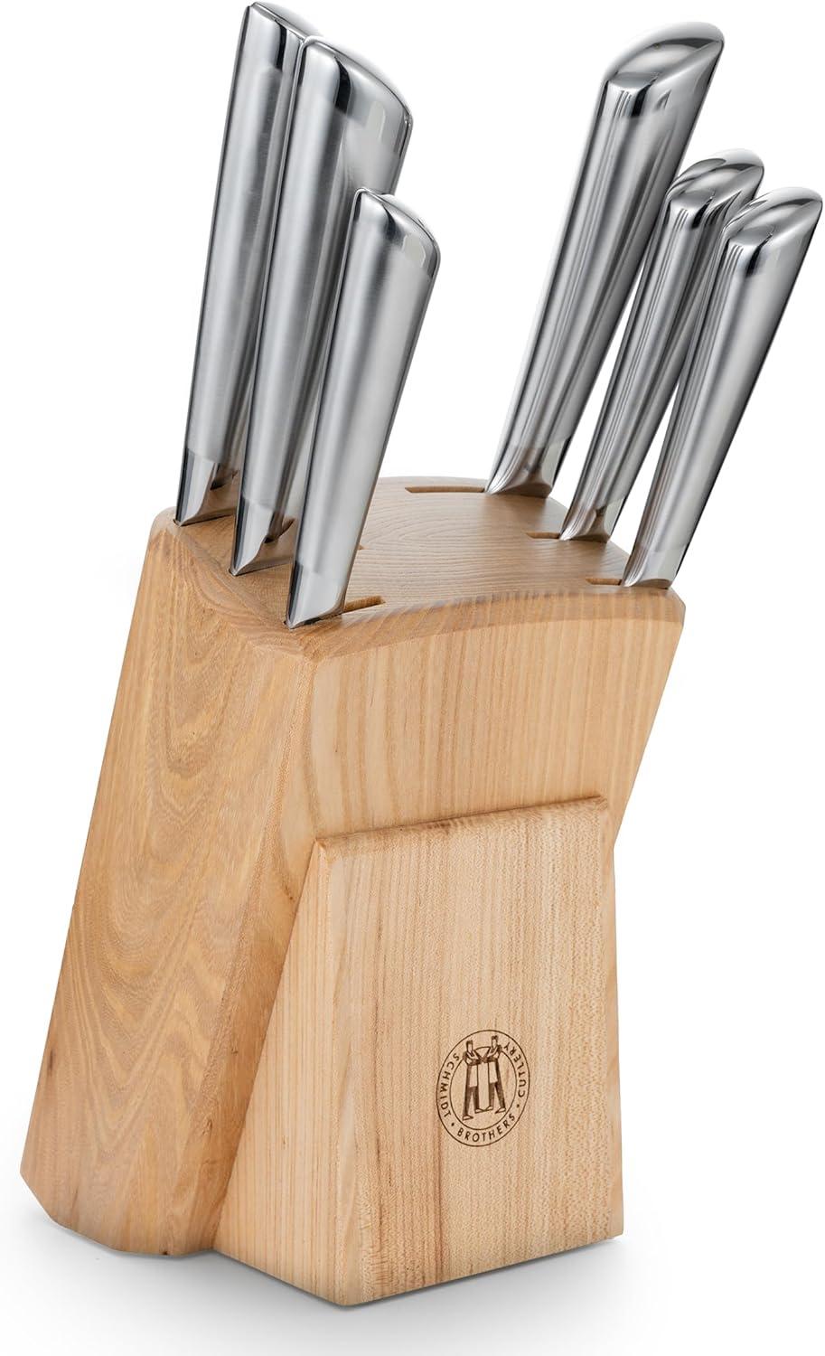 image:imageSchmidt Brothers Black amp Brass 15Piece Kitchen Knife Set HighCarbon German Stainless Steel Cutlery Clear Acrylic Magnetic Knife Block SetAtlas