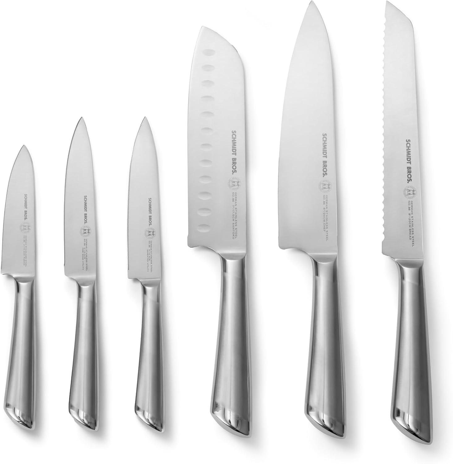 image:imageSchmidt Brothers Black amp Brass 15Piece Kitchen Knife Set HighCarbon German Stainless Steel Cutlery Clear Acrylic Magnetic Knife Block SetAtlas