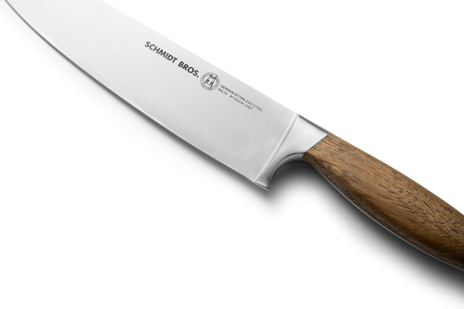 image:imageSchmidt Brothers Bonded Teak 15Piece Knife Set HighCarbon Stainless Steel Cutlery with Acacia and Acrylic Magnetic Knife Block and Knife Sharpener