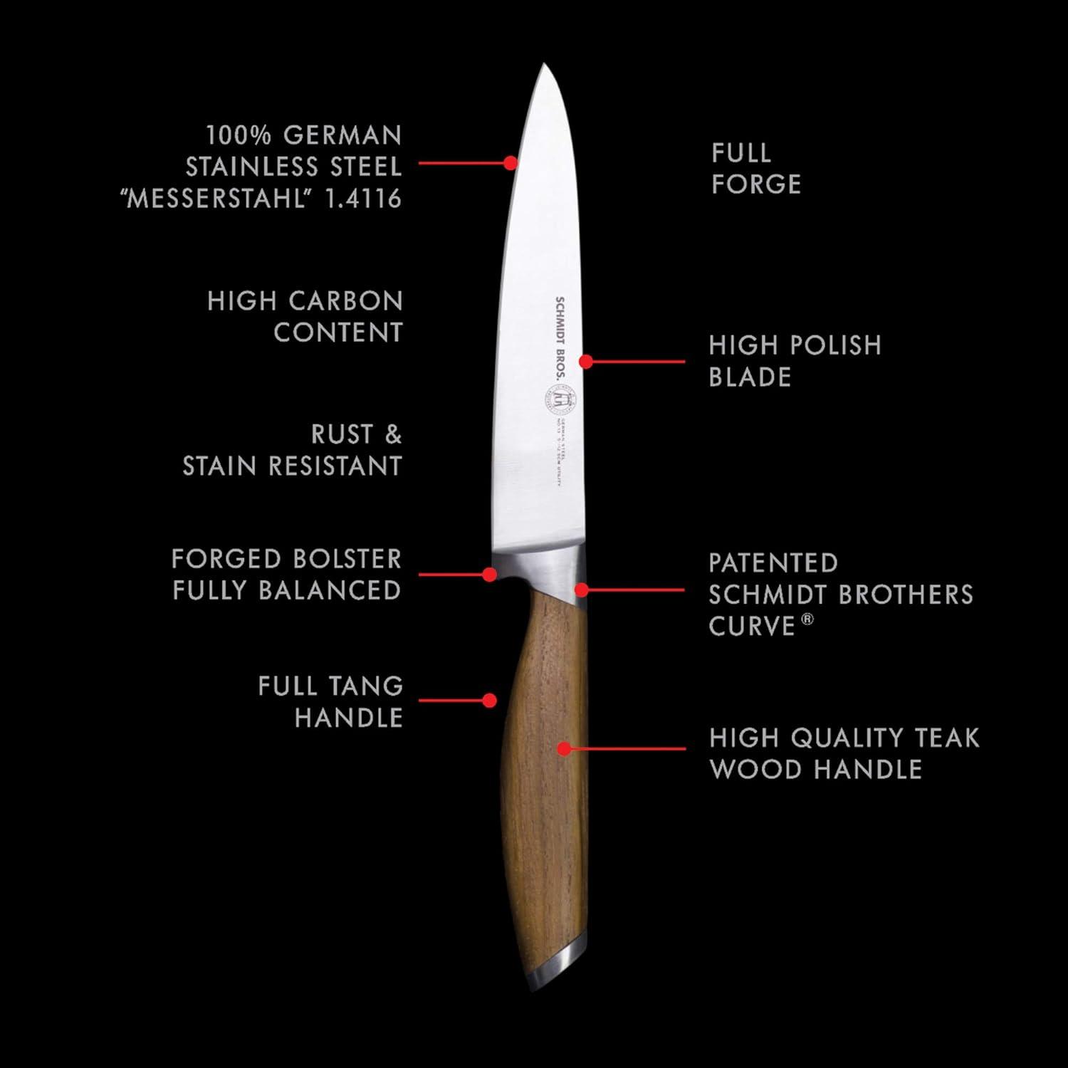 image:imageSchmidt Brothers Bonded Teak 5 Utility Knife HighCarbon German Stainless Steel Cutlery