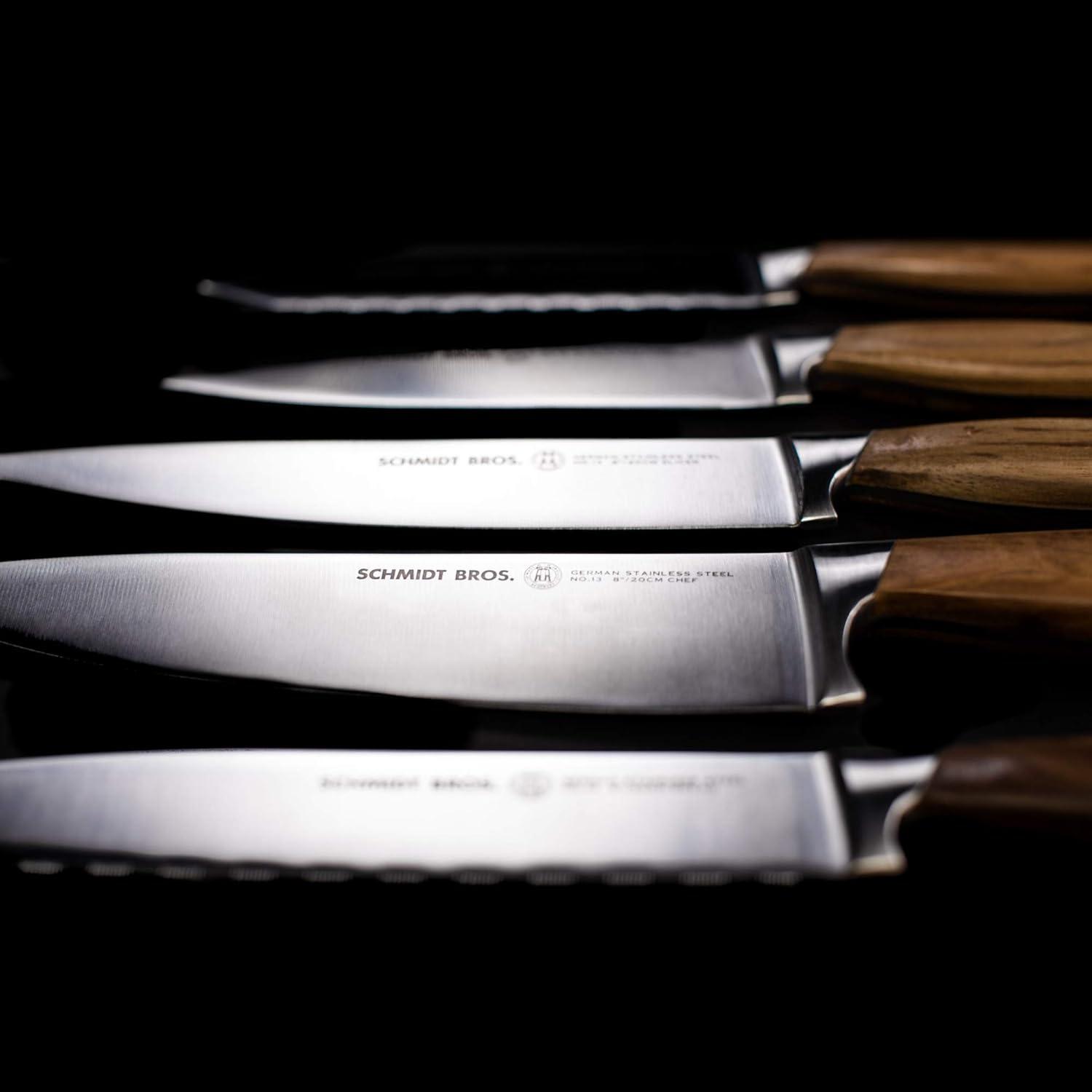 image:imageSchmidt Brothers Bonded Teak 6 Double Edge Utility Knife HighCarbon German Stainless Steel Multipurpose Kitchen Cutlery