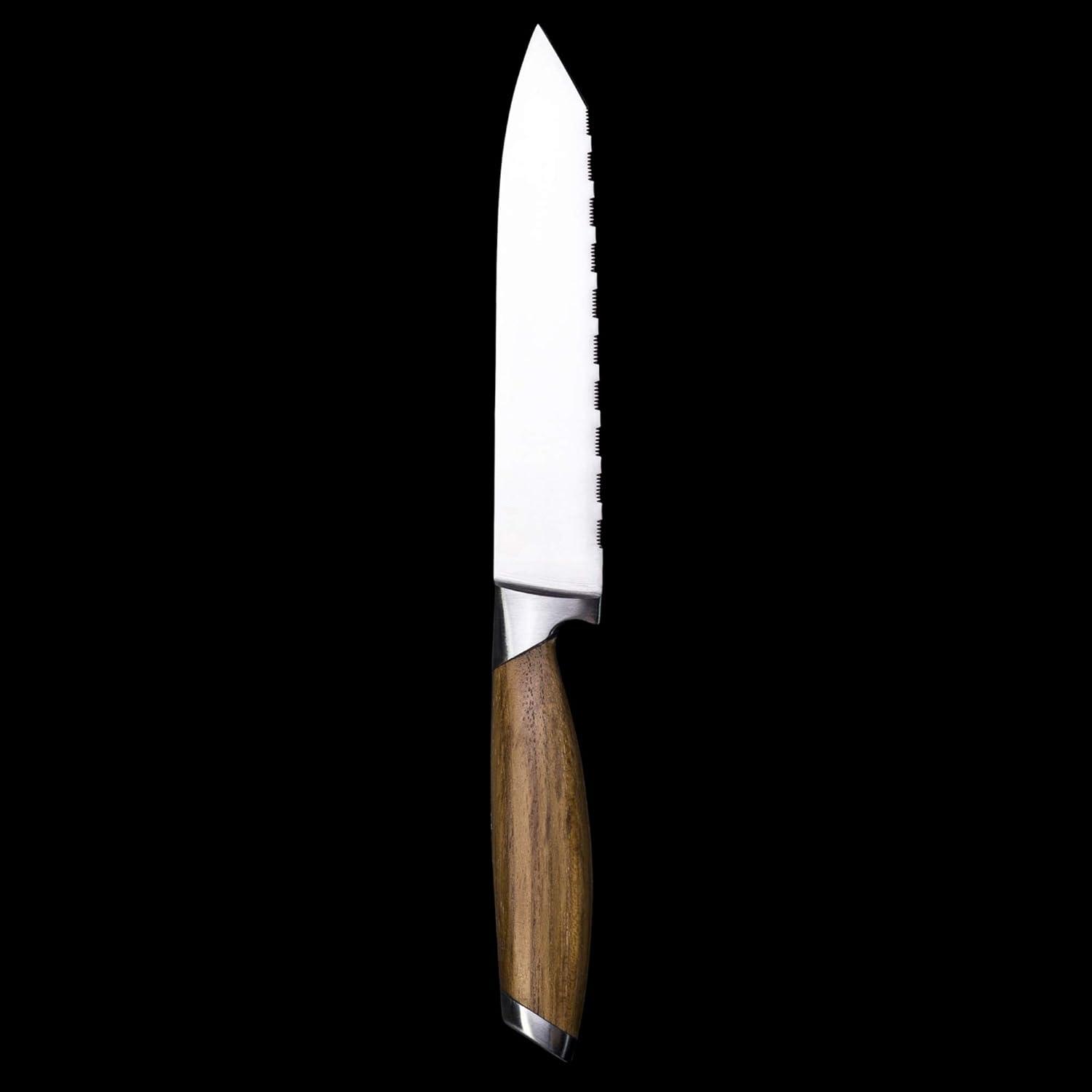 image:imageSchmidt Brothers Bonded Teak 6 Double Edge Utility Knife HighCarbon German Stainless Steel Multipurpose Kitchen Cutlery