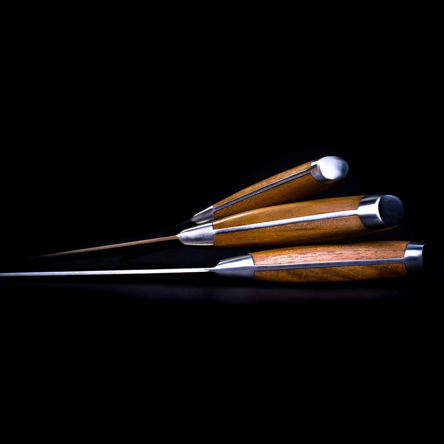 image:imageSchmidt Brothers Bonded Teak 6 Double Edge Utility Knife HighCarbon German Stainless Steel Multipurpose Kitchen Cutlery