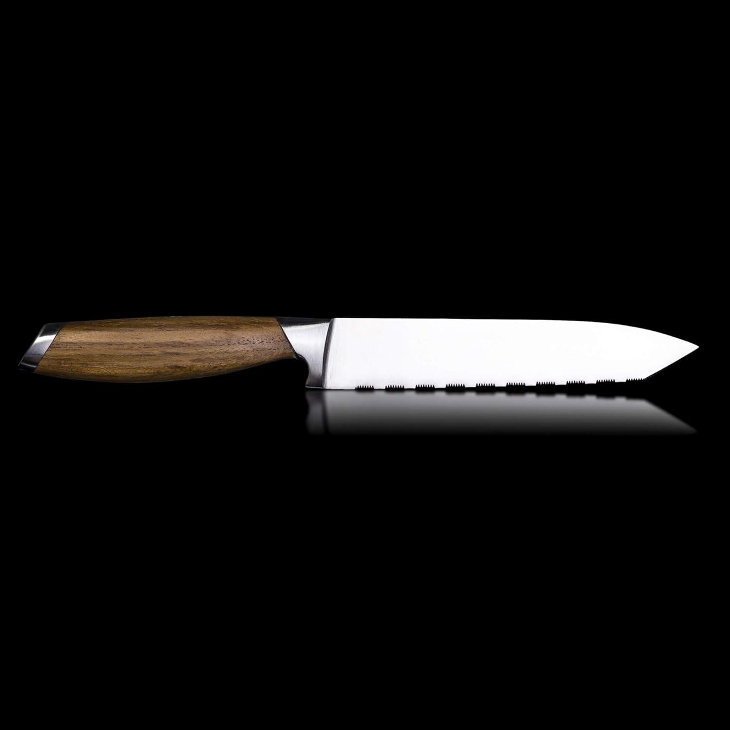 image:imageSchmidt Brothers Bonded Teak 6 Double Edge Utility Knife HighCarbon German Stainless Steel Multipurpose Kitchen Cutlery