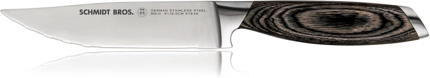 image:imageSchmidt Brothers Cutlery Stone Series 7Piece Kitchen Knife Set HighCarbon German Stainless Steel Cutlery Stonewashed Wood Handles and Clear Acrylic Magnetic Knife BlockBonded Ash