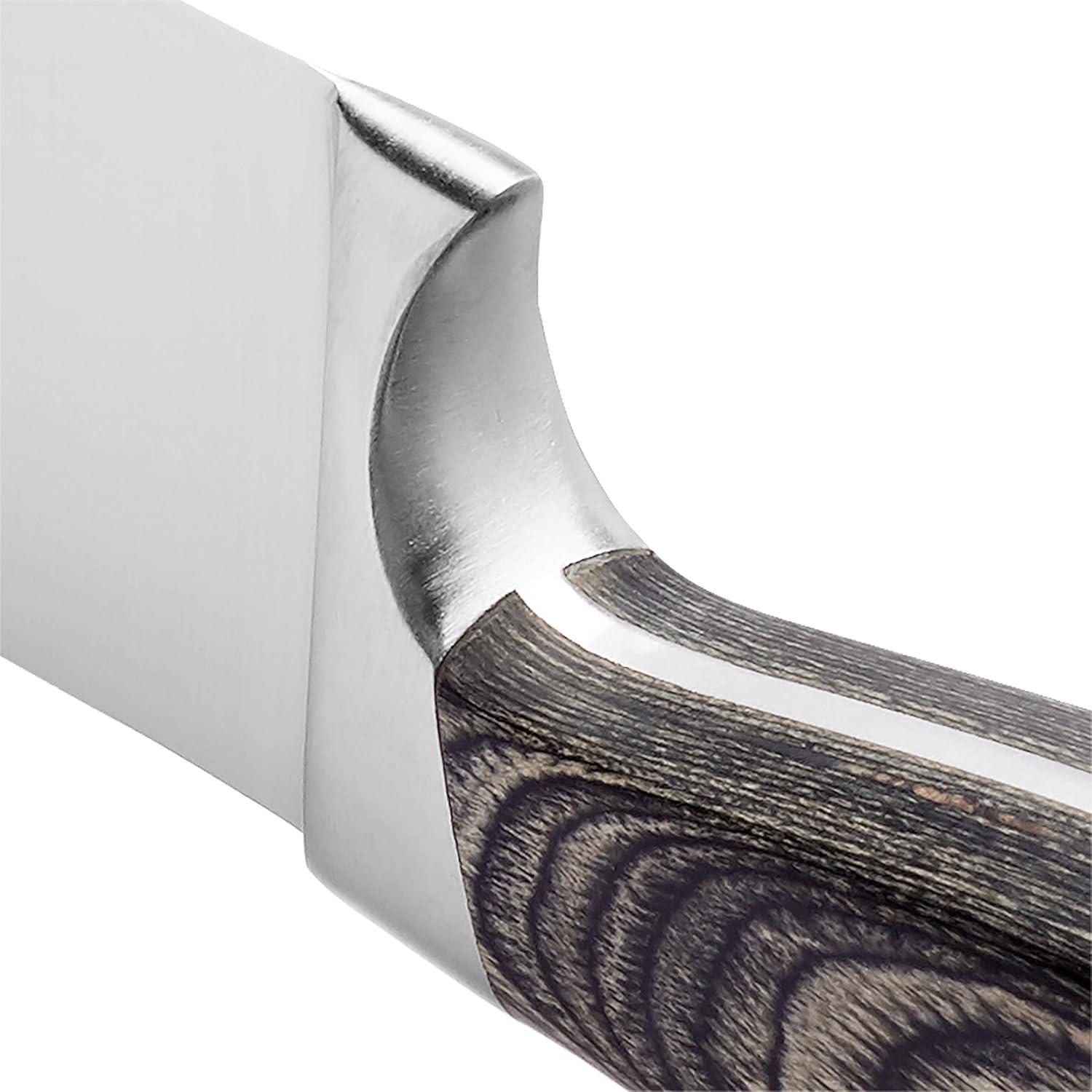 image:imageSchmidt Brothers Cutlery Stone Series 7Piece Kitchen Knife Set HighCarbon German Stainless Steel Cutlery Stonewashed Wood Handles and Clear Acrylic Magnetic Knife BlockBonded Ash Series