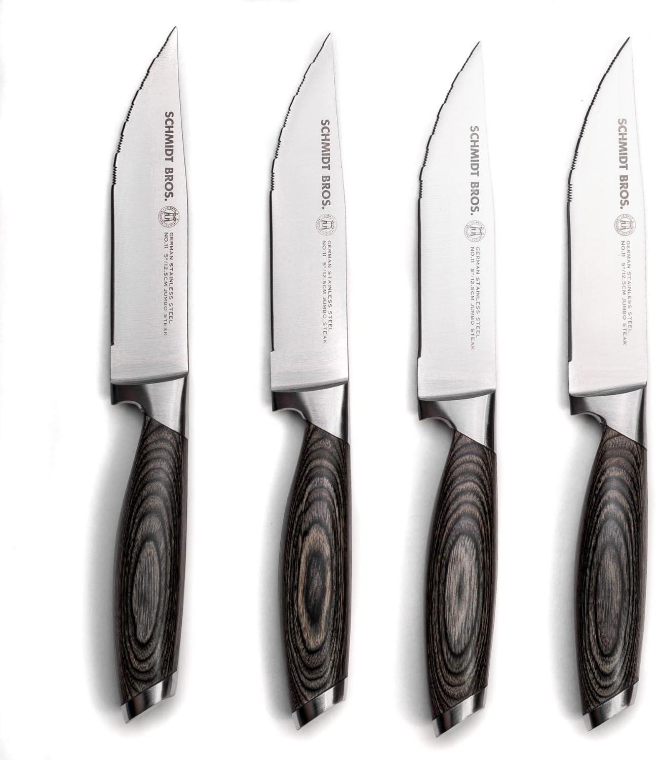 image:imageSchmidt Brothers Cutlery Stone Series 7Piece Kitchen Knife Set HighCarbon German Stainless Steel Cutlery Stonewashed Wood Handles and Clear Acrylic Magnetic Knife BlockBonded Ash