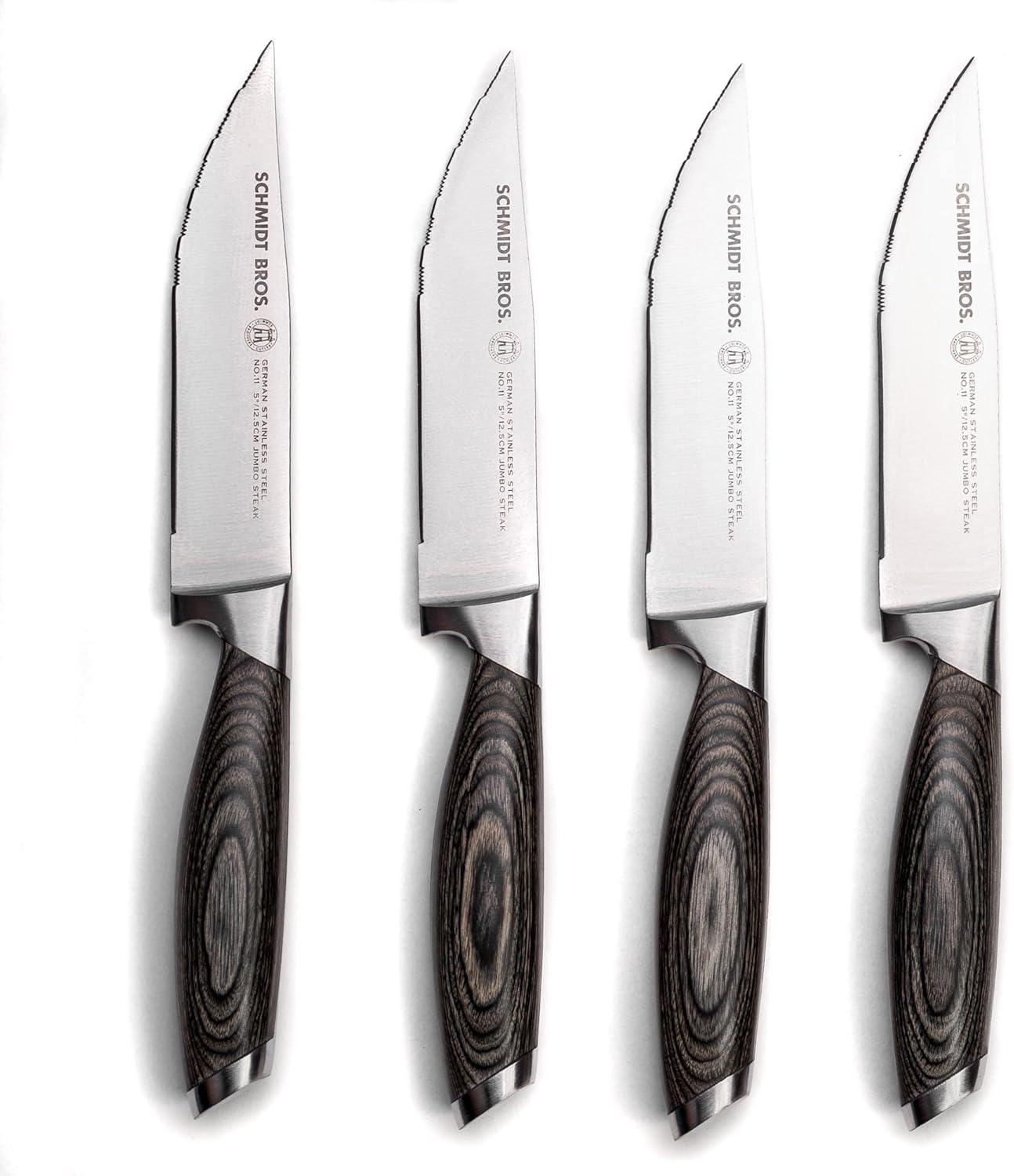 image:imageSchmidt Brothers Cutlery Stone Series 7Piece Kitchen Knife Set HighCarbon German Stainless Steel Cutlery Stonewashed Wood Handles and Clear Acrylic Magnetic Knife BlockBonded Ash