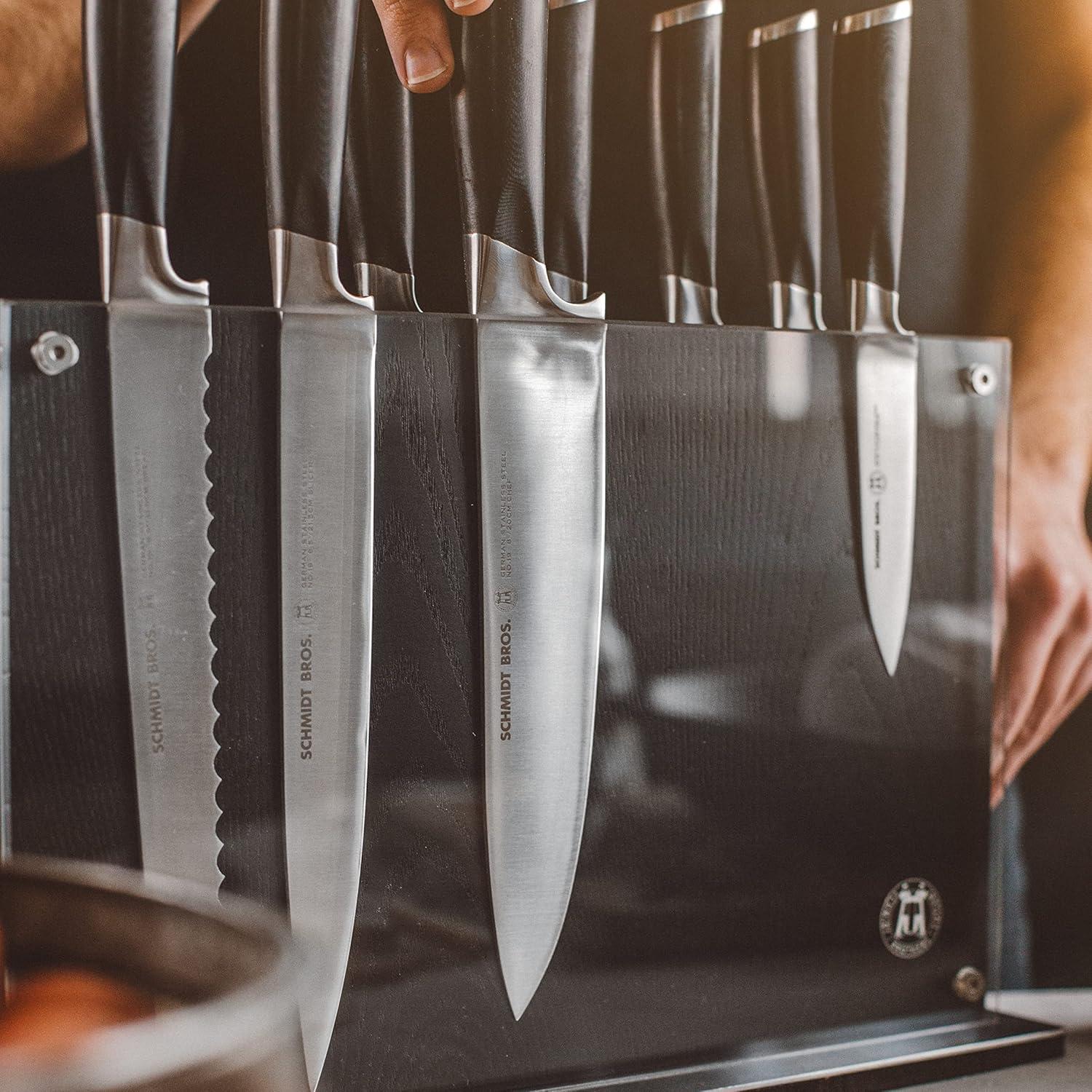 image:imageSchmidt Brothers Heritage 4Piece Jumbo Steak Knife Set HighCarbon German Stainless Steel CutleryCarving Knife