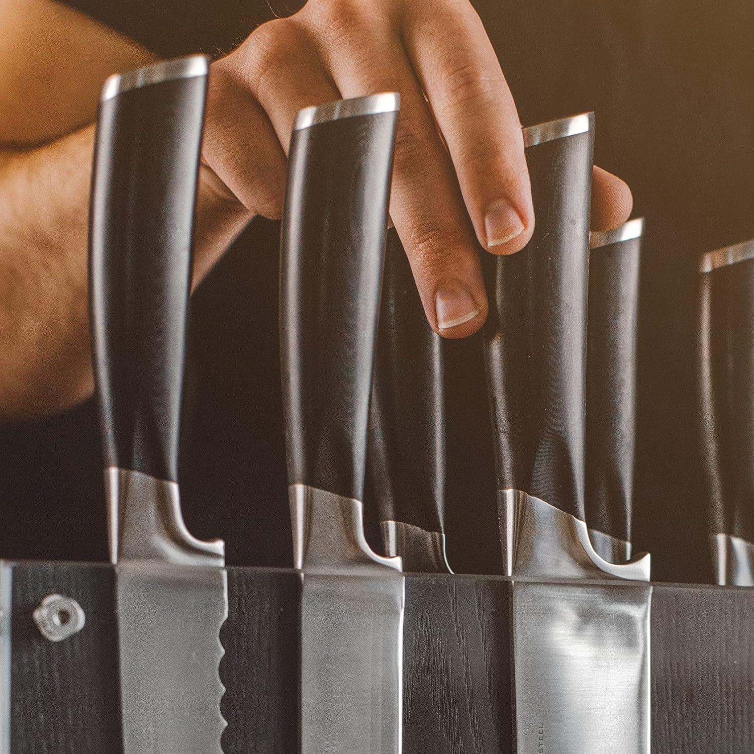 image:imageSchmidt Brothers Heritage 4Piece Jumbo Steak Knife Set HighCarbon German Stainless Steel CutleryCarving Knife