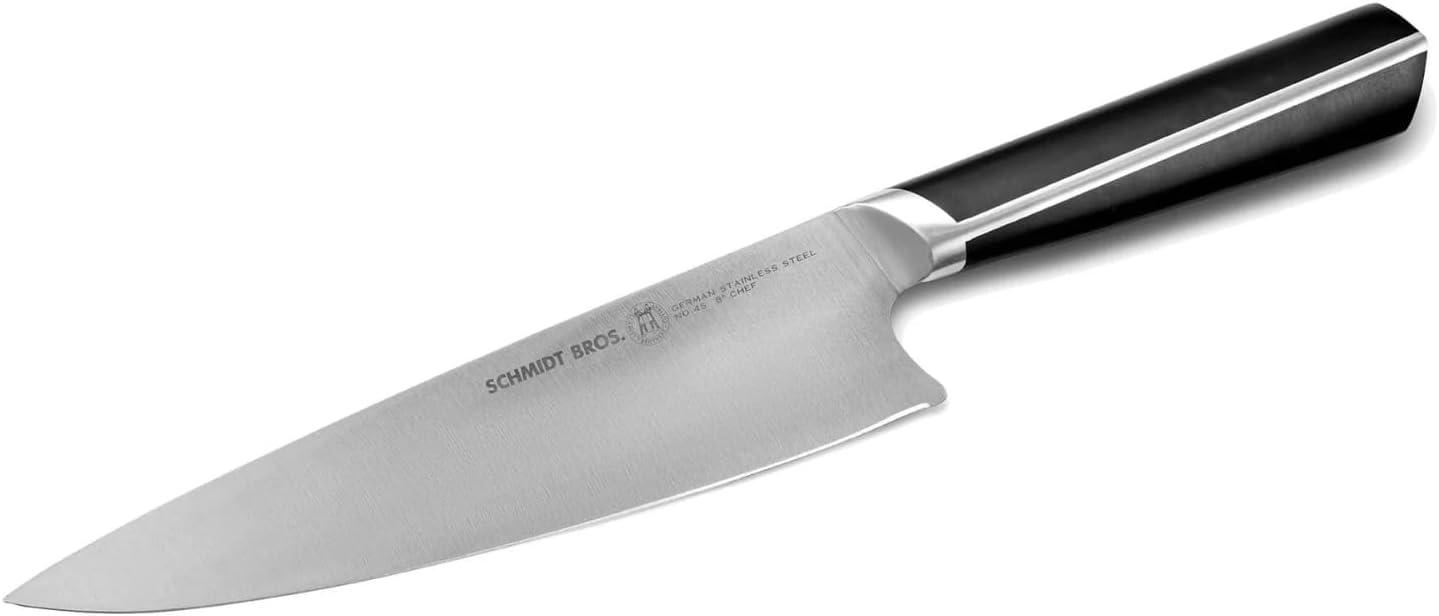 image:imageSchmidt Brothers Jet Black Series 7Piece Kitchen Knife Set HighCarbon German Stainless Steel Cutlery Pure Matte Black Titanium Finish With Clear Acrylic Magnetic Knife BlockHighline