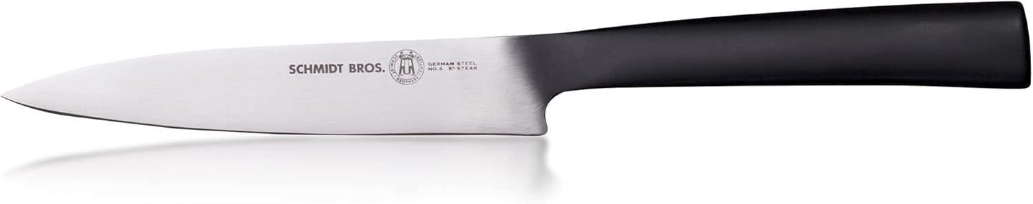 image:imageSchmidt Brothers Bonded Teak 4Piece Jumbo Steak Knife Set HighCarbon German Stainless Steel Cutlery in a Wood Gift BoxCarbon 6