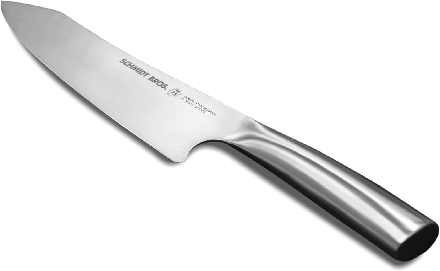 image:imageSchmidt Brothers Brass and Walnut 2piece Starter Kitchen Knife Kit HighCarbon German Stainless Steel Mulitpurpose Kitchen CutleryStainless Steel Series