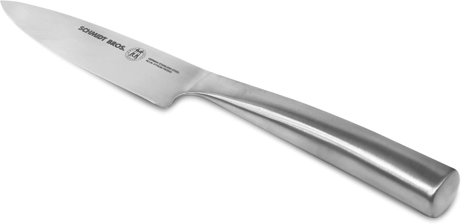 image:imageSchmidt Brothers Brass and Walnut 2piece Starter Kitchen Knife Kit HighCarbon German Stainless Steel Mulitpurpose Kitchen CutleryStainless Steel Series