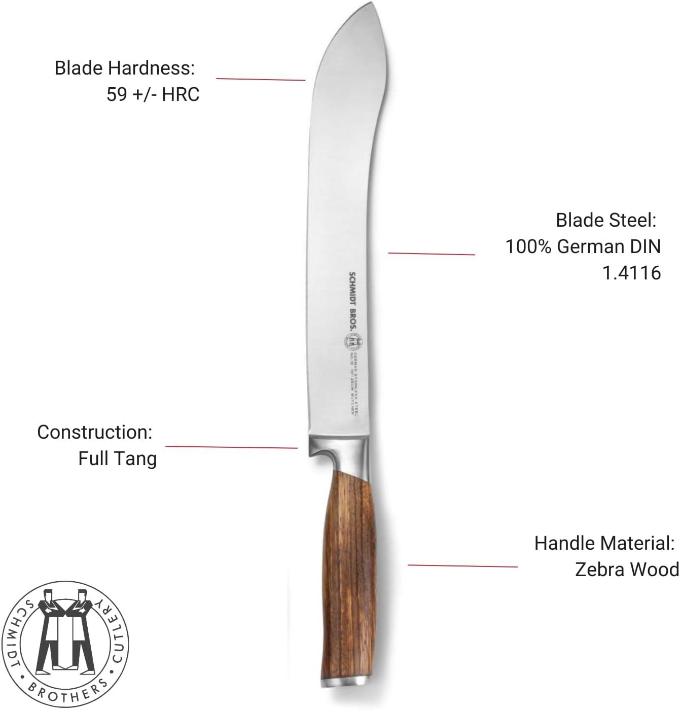 image:imageZebra Wood 6Piece BBQ Knife Set Fully Forged Stainless Steel Grilling Utensils Including Brisket Butcher Chefs Boning Knives Carving Fork Knife Carrying RollZebra Wood