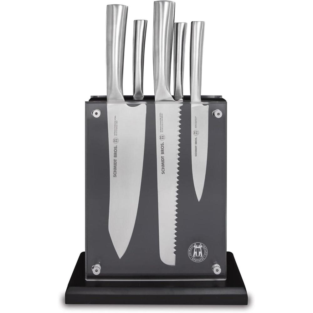 image:imageSchmidt Brothers 6Piece Knife Set HighCarbon Stainless Steel Cutlery with Knife Block