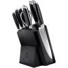 image:imageSchmidt Brothers  Bonded Steel 10 Piece Kitchen Knife Set HighCarbon Stainless Steel Cutlery and Clear Acrylic Magnetic Knife Block Set