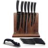image:imageSchmidt Brothers  Titan 22Series 12Piece Kitchen Knife Set HighCarbon German Stainless Steel Cutlery Coated In Pure HighPolish Titanium Santoprene Handles and Clear Acrylic Magnetic Knife Block