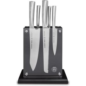 Schmidt Brothers – 6-Piece Knife Set, High-Carbon Stainless Steel Cutlery with Knife Block