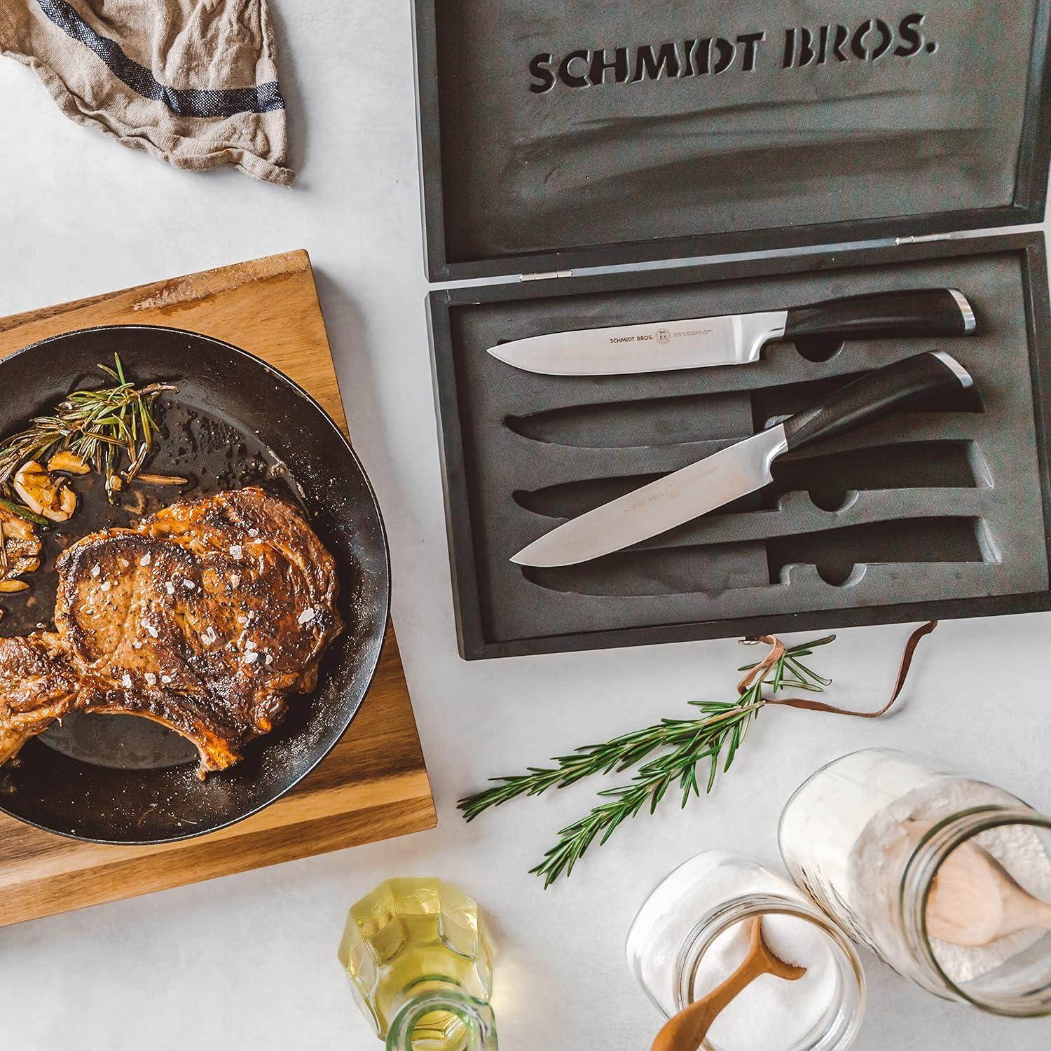 image:imageSchmidt Brothers Heritage 4 Paring Knife HighCarbon German Stainless Steel Multipurpose Kitchen CutlerySteak Knife Set