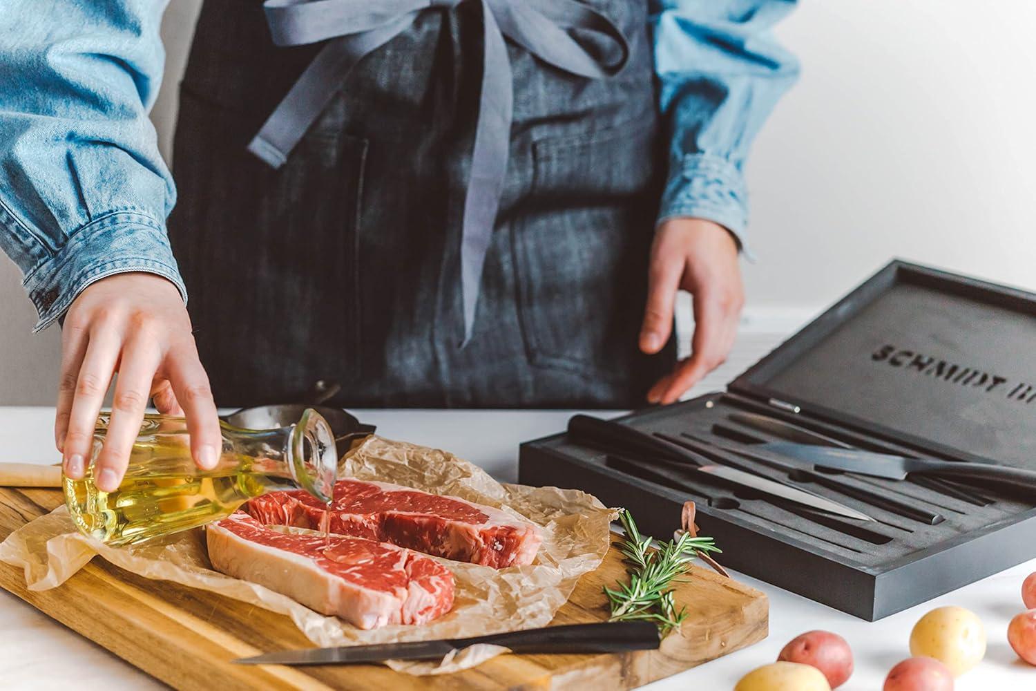 image:imageSchmidt Brothers Heritage 4 Paring Knife HighCarbon German Stainless Steel Multipurpose Kitchen CutlerySteak Knife Set