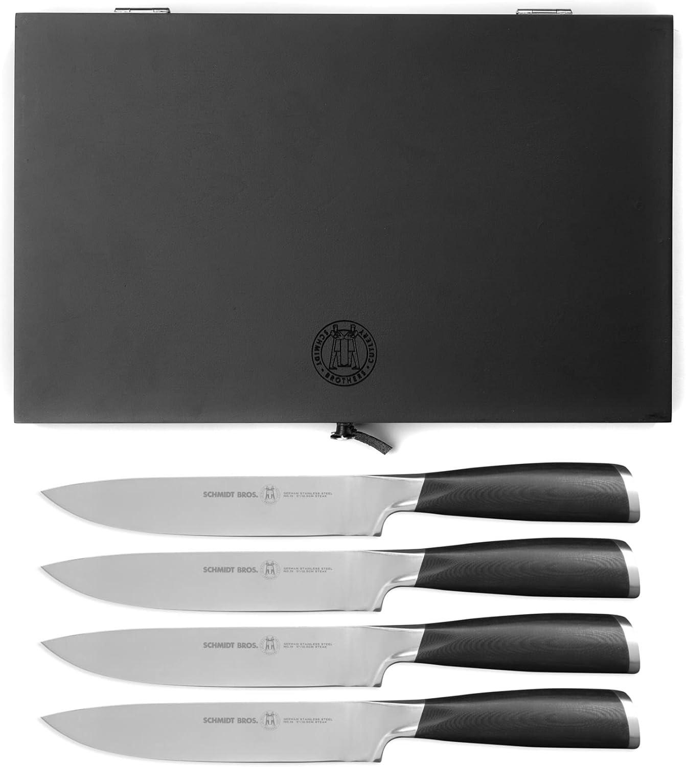 image:imageSchmidt Brothers Heritage 4 Paring Knife HighCarbon German Stainless Steel Multipurpose Kitchen CutlerySteak Knife Set