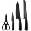 image:imageSchmidt Brothers  Jet Black 4Piece Knife amp Shears Starter Set HighCarbon German Stainless Steel Multipurpose Cutlery in a Gift Box